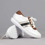 Lace-up Glam Sneakers in White Gold 