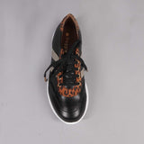 Froggie Lace-up Glam Sneakers in Black