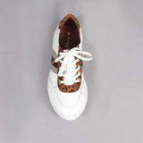 Lace-up Glam Sneakers in White Gold 