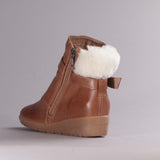 Fur Collar Ankle Boot in Whisky