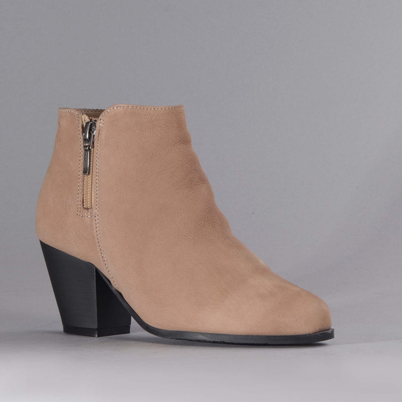 Ankle Boots with Zip in Stone - 12462 - Froggie Shoes