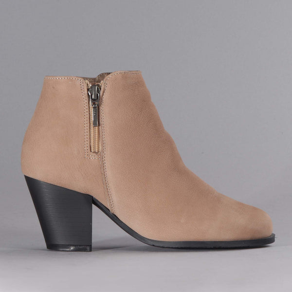 Ankle Boots with Zip in Stone - 12462