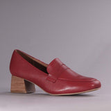 Block Heel Loafer in Red