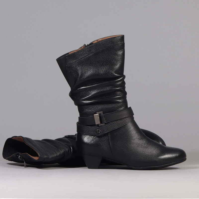 Mid-Calf Boot in Black - 12487