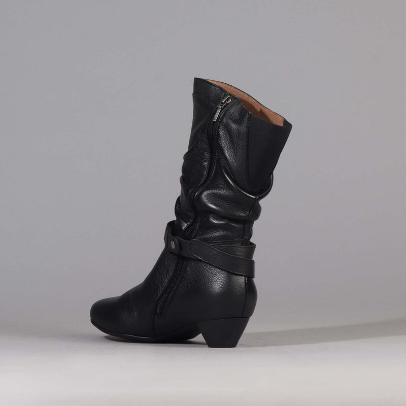 Mid-Calf Boot in Black - 12487