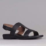 Slingback Flat Sandal in Black - 12505