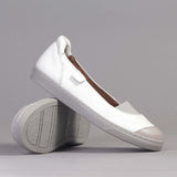 Pump Sneaker with Removable Footbed in White - 12506