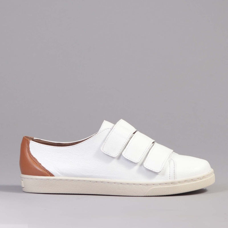 Velcro Sneaker with Removable Footbed in White - 12507
