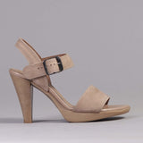 High heel Slingback Sandals in Stone - 12511