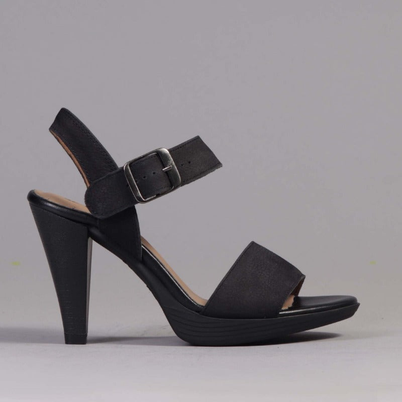 High heel Slingback Sandals in Black - 12511