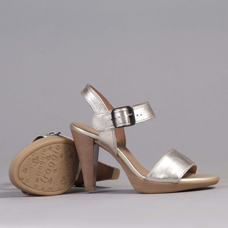 High heel Slingback Sandals in Gold - 12511
