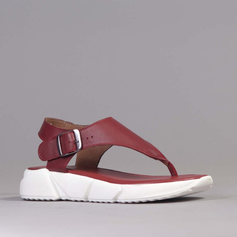 Slingback Thong Sandal in Red- 12523
