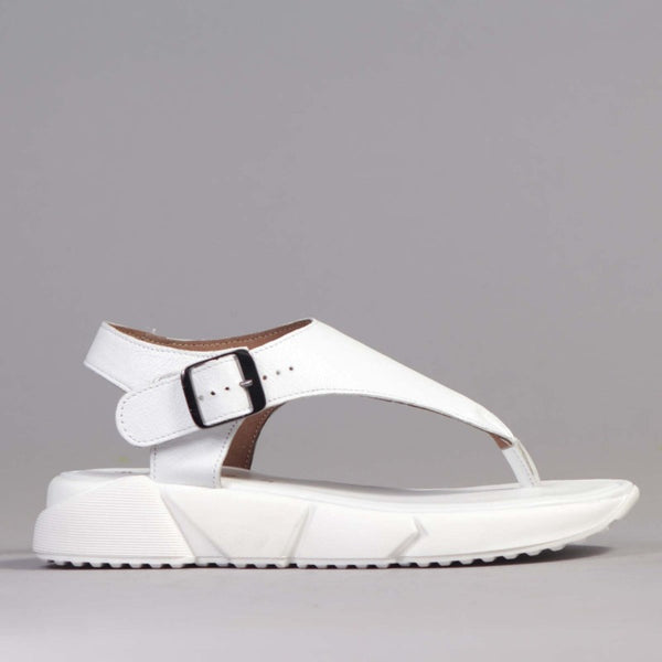 Slingback Thong Sandal in White- 12523