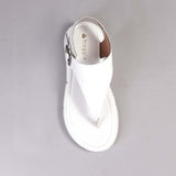 Slingback Thong Sandal in White- 12523