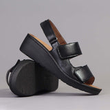 2-Strap Sandal with Removable Footbed in Black - 12533