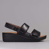 2-Strap Sandal with Removable Footbed in Black - 12533