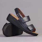 2-Strap Sandal with Removable Footbed in Navy - 12533