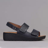 2-Strap Sandal with Removable Footbed in Navy - 12533