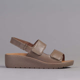 2-Strap Sandal with Removable Footbed in Stone - 12533