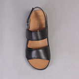 2-Strap Sandal with Removable Footbed in Black - 12533