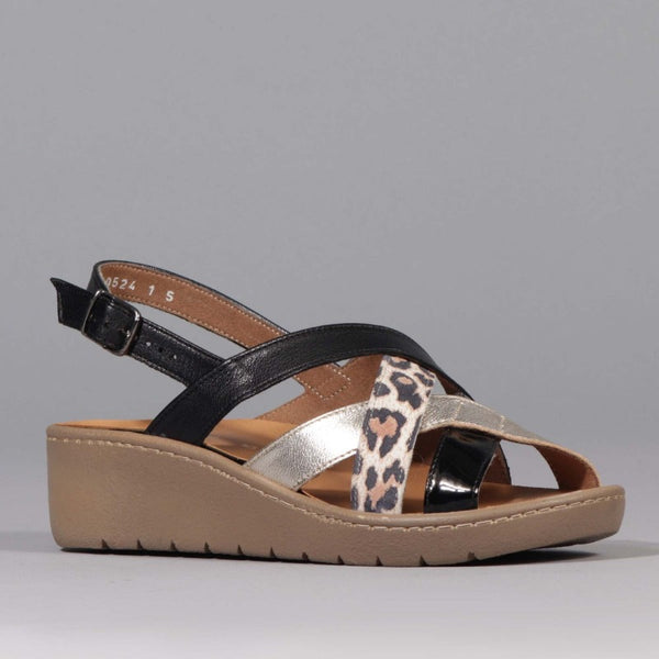 Strappy Slingback Sandal with Removable Footbed in Black - 12534