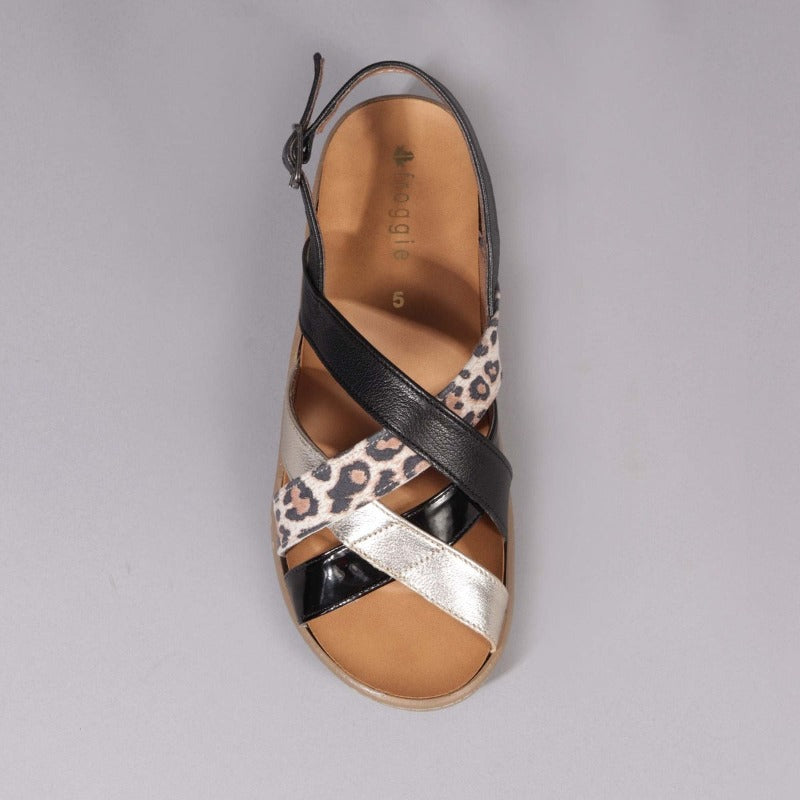 Slingback Sandal with Removable Footbed in Black Multi