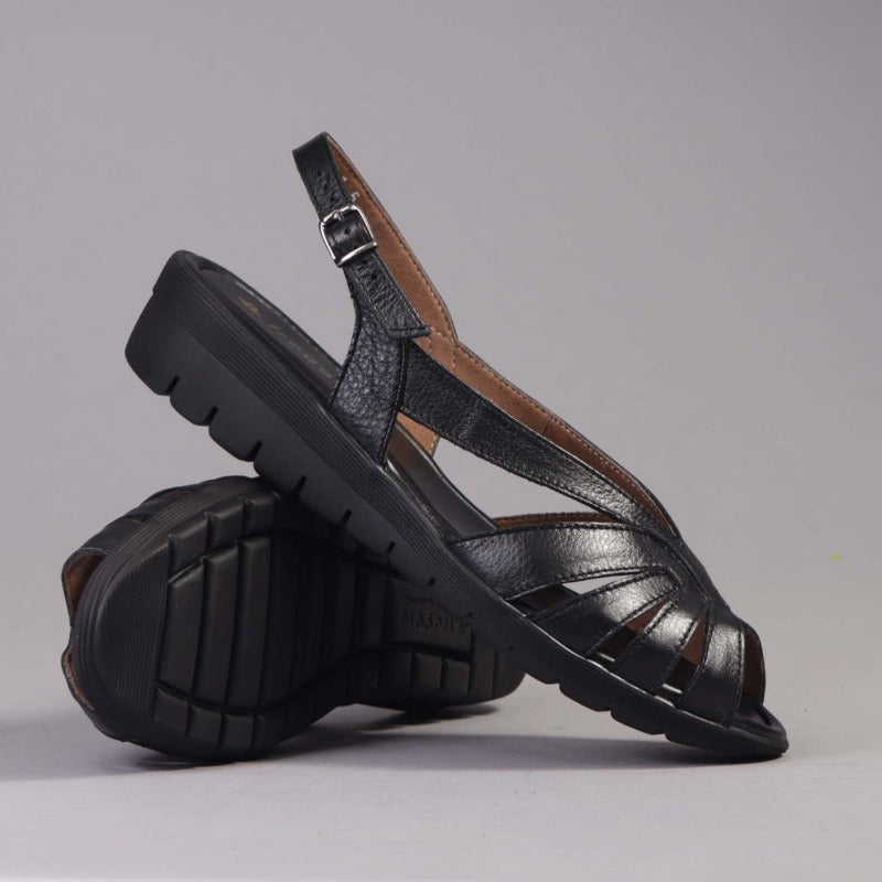 Slingback Sandal in Black - 12537