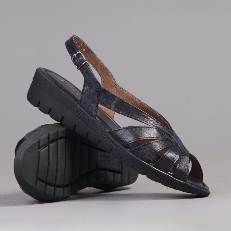 Slingback Sandal in Navy - 12537