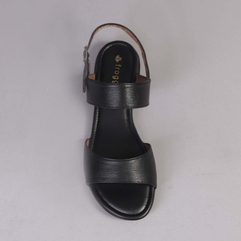 Flat Slingback Sandal in Black - 12540