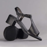 Block Heel Slingback Sandal in Black - 12545