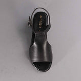 Block Heel Slingback Sandal in Black - 12545