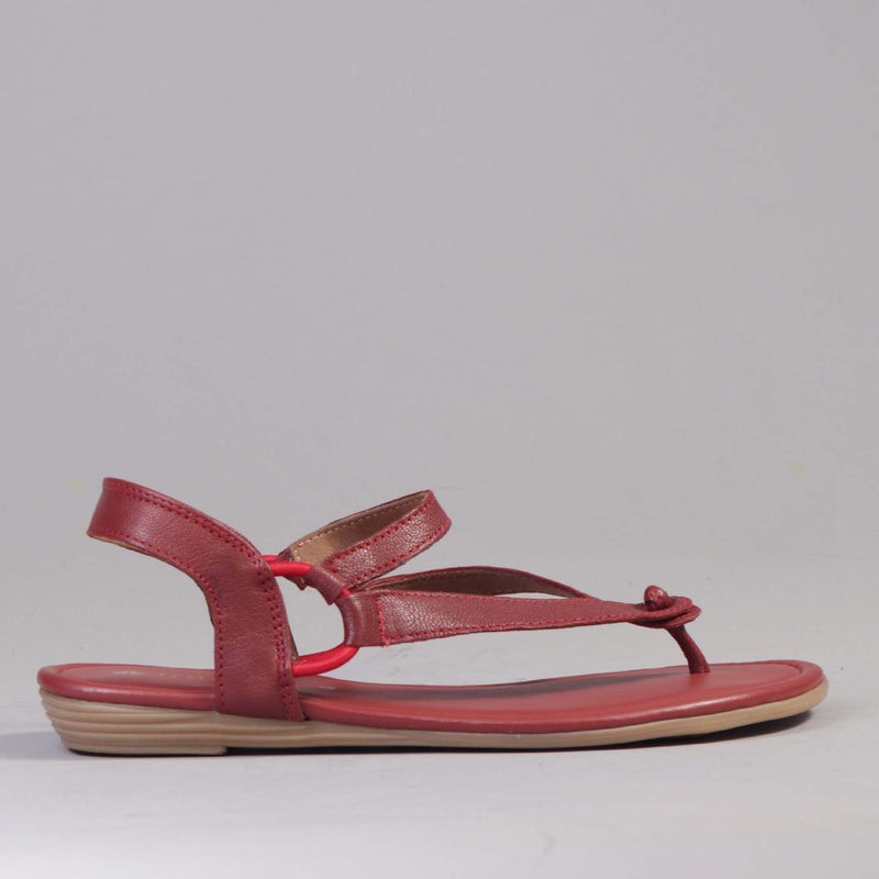 Elasticated Slingback Thong in Red - 12548