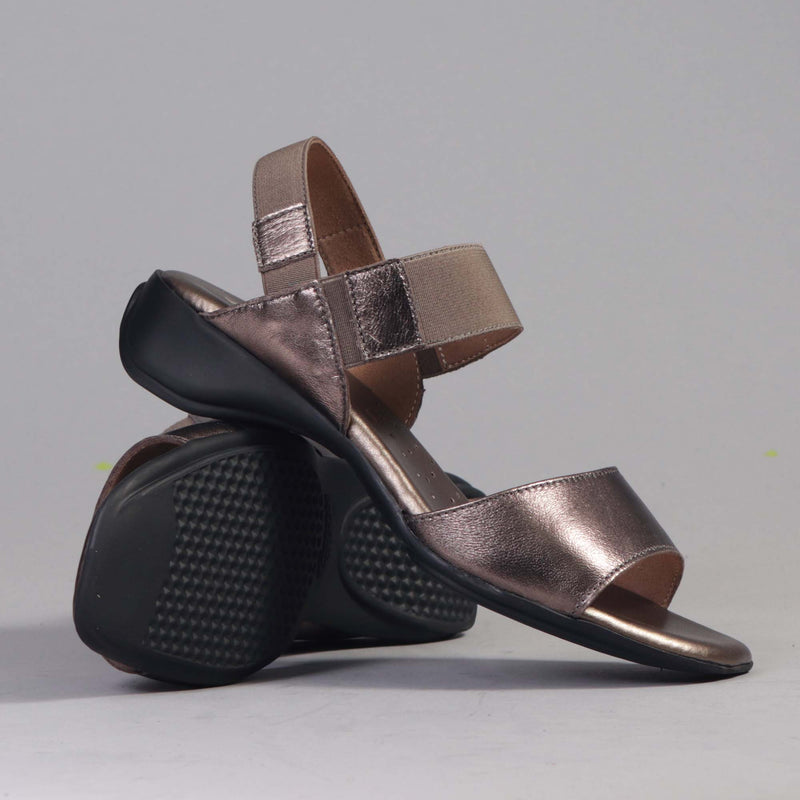 Elasticated Slingback Sandal in Lead - 12550 - Froggie Shoes