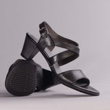 Mid Heel Sandal in Black - 12553 - Froggie Shoes