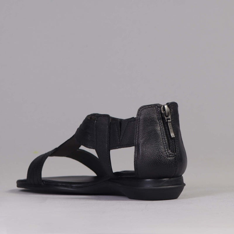 T-Bar Flat Sandal in Black - 12567