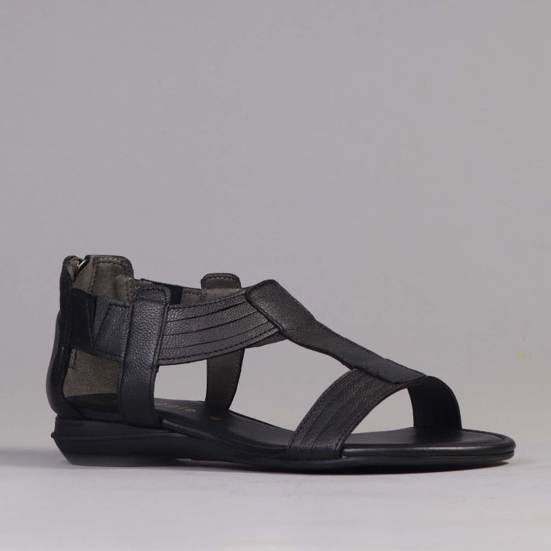 T-Bar Flat Sandal in Black - 12567