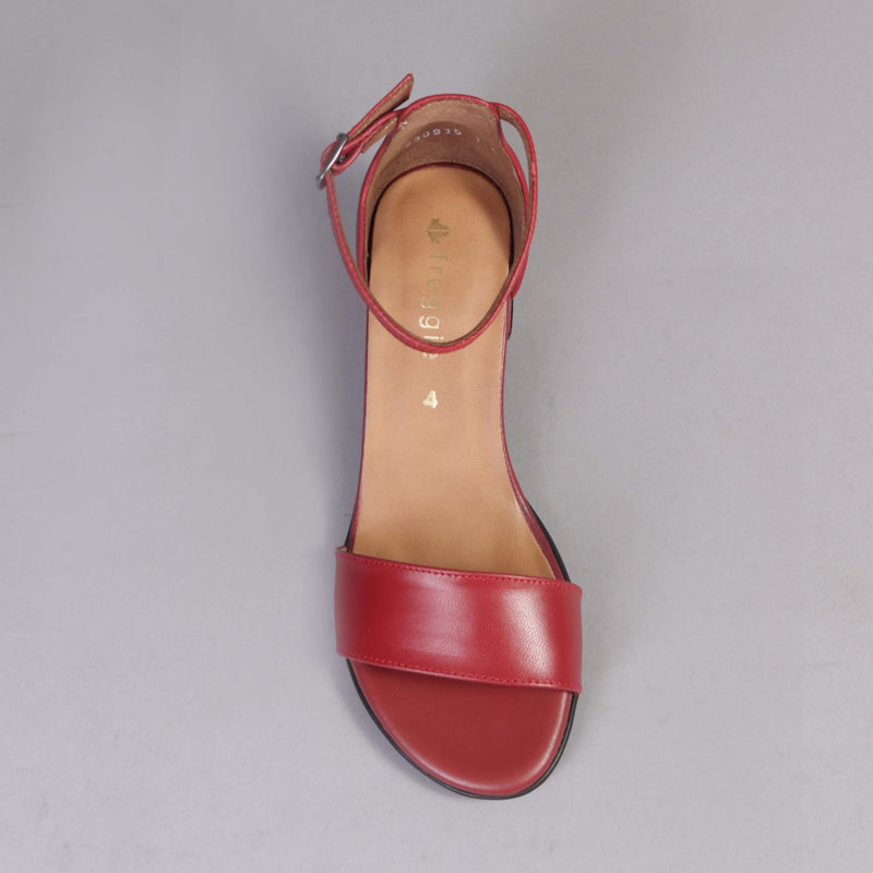 Block Heel Slingback Sandal in Red - 12571