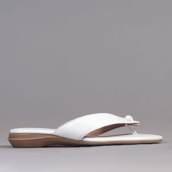 Thong Sandal in White -12572