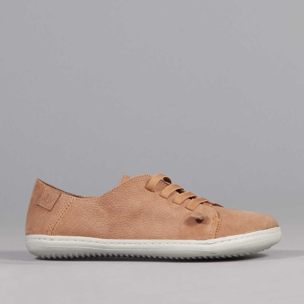 Lace-up Barefoot Shoe with Removable Footbed in Tobacco