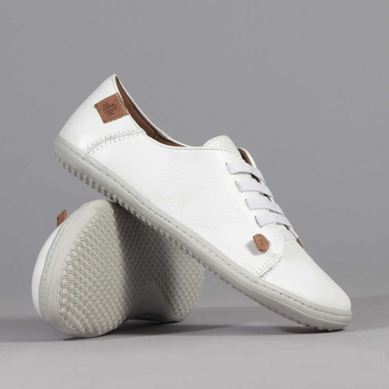 Lace-up Barefoot Shoe with Removable Footbed in White