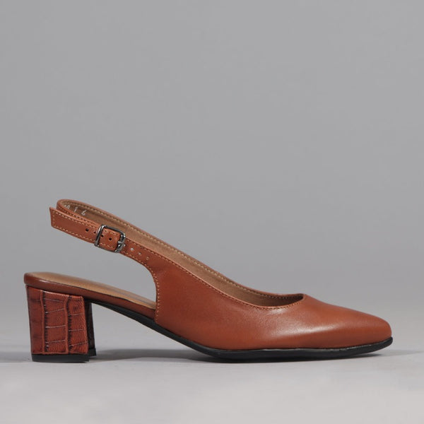 Copy of Pointed Block Heel Slingback Sandal in Black - 12613 Froggie Shoes