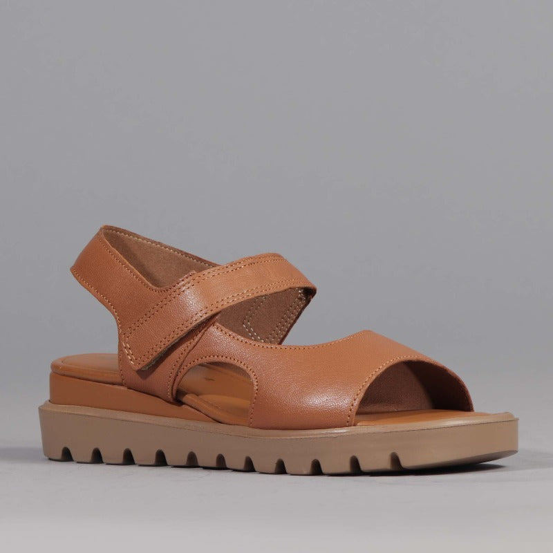 Slingback Wedge Sandal in Tan - 12614