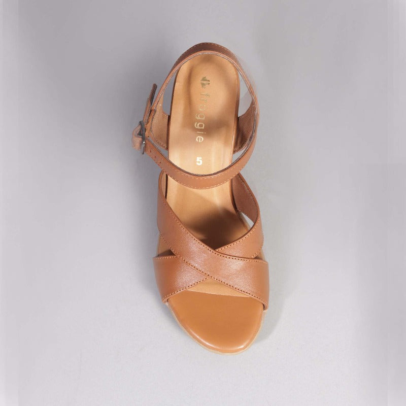High Heel Slingback in Tan - 12616 - Froggie Shoes