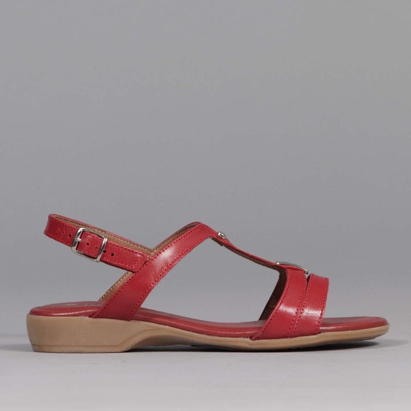 Slingback Flat Sandal in Red - 12617