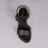 Elasticated Slingback Sandal in Black - 12618