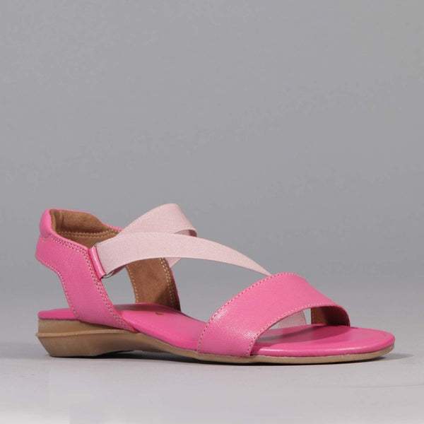 Elasticated Slingback Sandal in Hot Pink - 12618