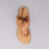 Flower Thong Sandal in Natural - 12621 - Froggie Shoes