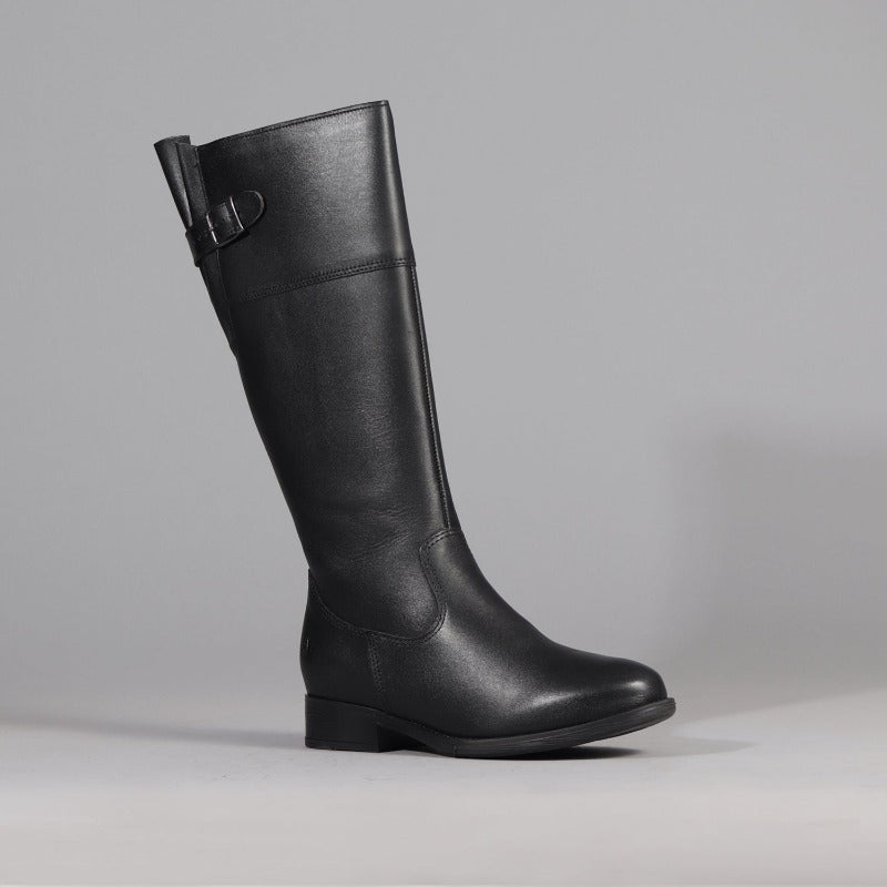 Knee High Flat Boot in Black - 12629 - Froggie Shoes