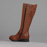 Knee High Flat Boot in Chestnut  - 12629 Factory Shop