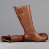 Knee High Flat Boot in Chestnut  - 12629 Factory Shop